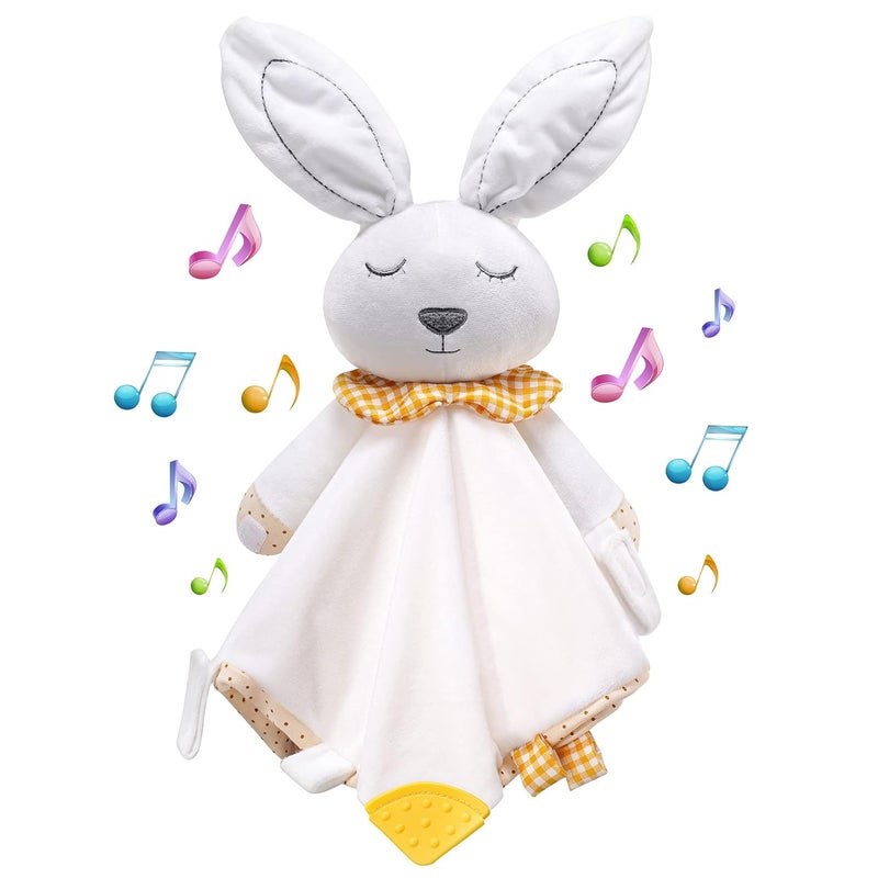 BEREST Rechargeable Baby Sleep Soother Bunny Lovey- White Noise| Heartbeat| Shushing| Lullaby Infant Sleeping Aid with Cry Sensor at Nap Time Routine, Newborn Gifts Plush Toddler Snuggle Blanket Toy - Image 1